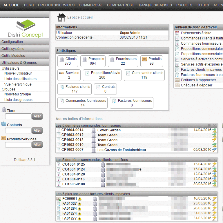 Connexion Prestashop avec l'ERP Dolibarr sur Distri Concept, Agence Impulsion
