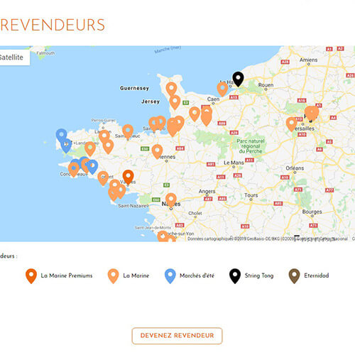 Carte dynamique sur la Marine sandales, Agence Impulsion