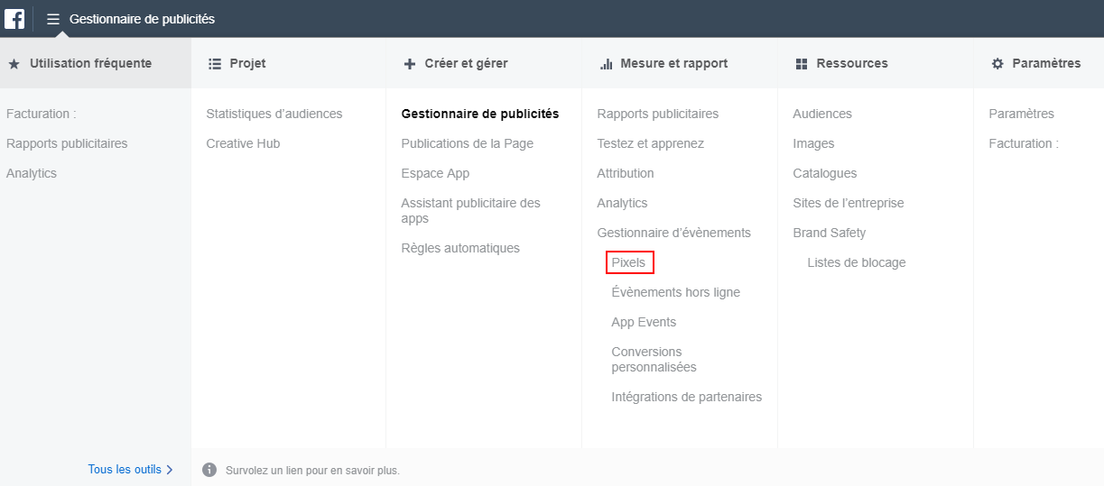 pixel facebook pour publicités
